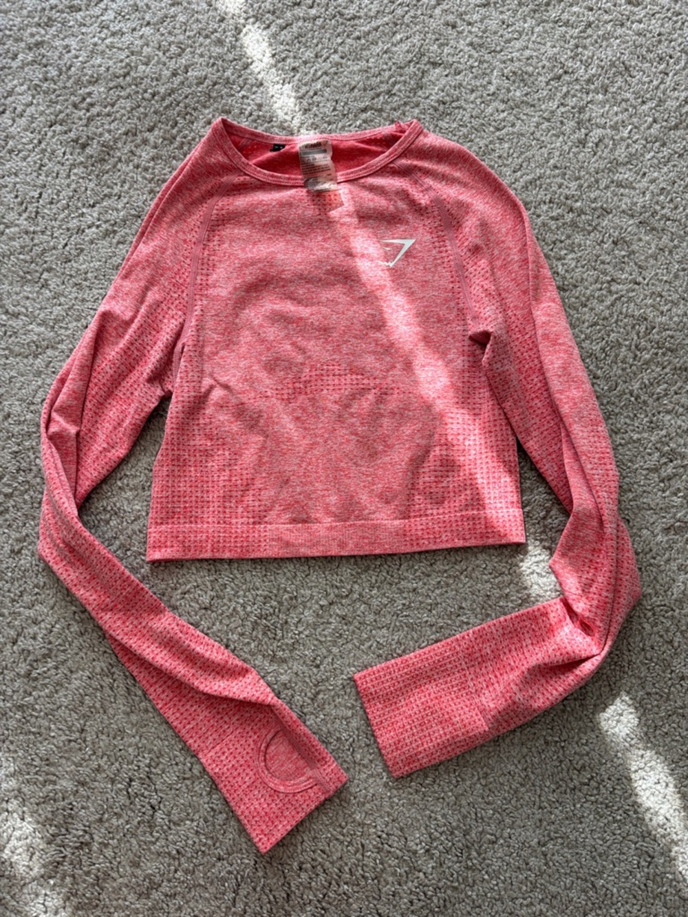 Gymshark Coral Pink Seamless Long Sleeve Crop Top